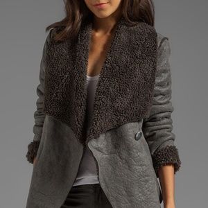 BB Dakota Gray Faux Shearling Jacket